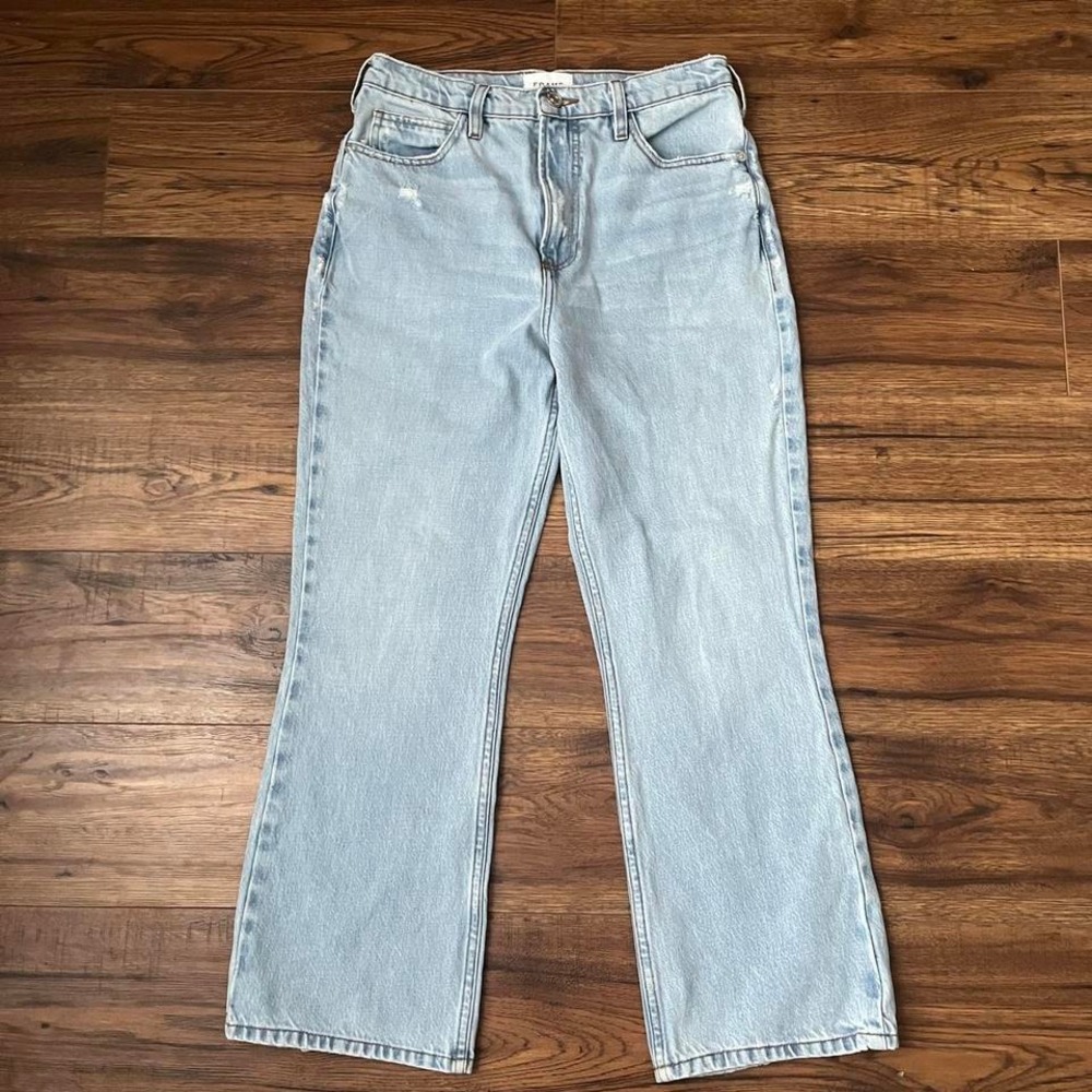 FRAME Le High N Tight Crop Mini Boot Jeans Light Wash Bootcut Denim Women 27
